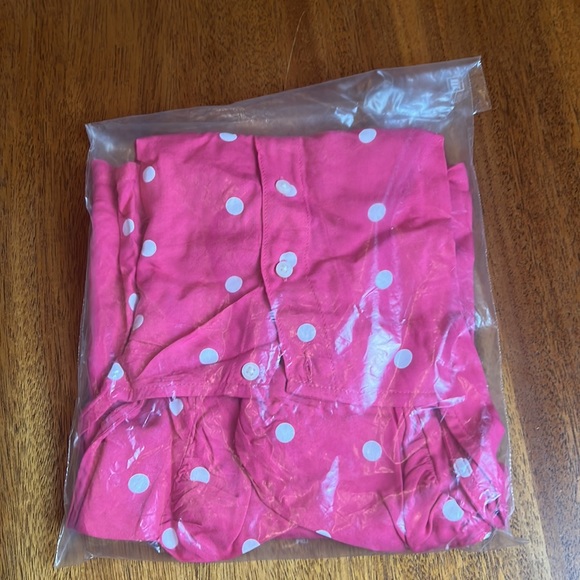 Pink and white poke a dot puff sleeve fit and flare dress, size L - 10-12 girls - Picture 9 of 9